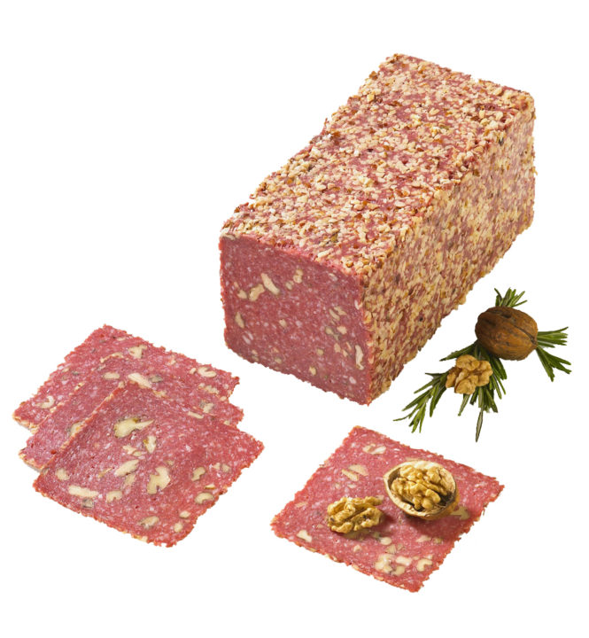 Quadrati Walnuß Salami im Haselnußmantel - Landler GmbH